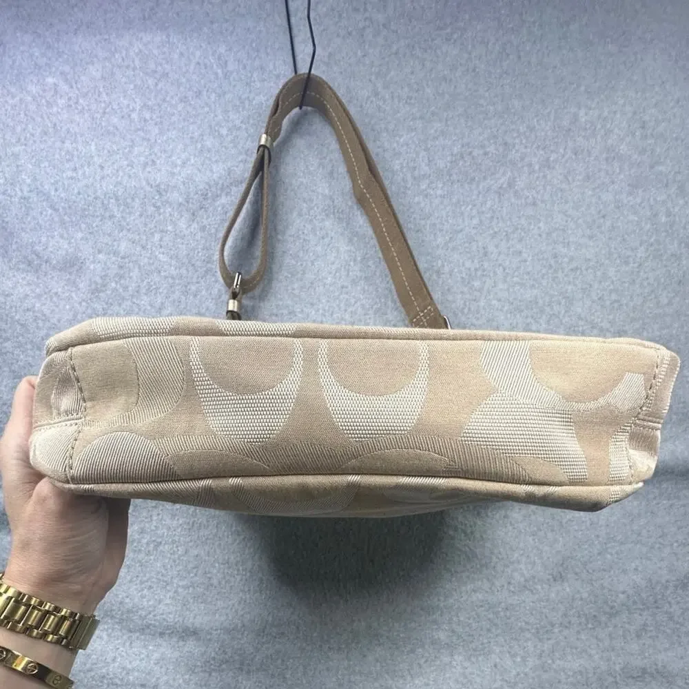 Coach Kyra Crossbody Bag Signature Canvas Khaki Monogram Hobo